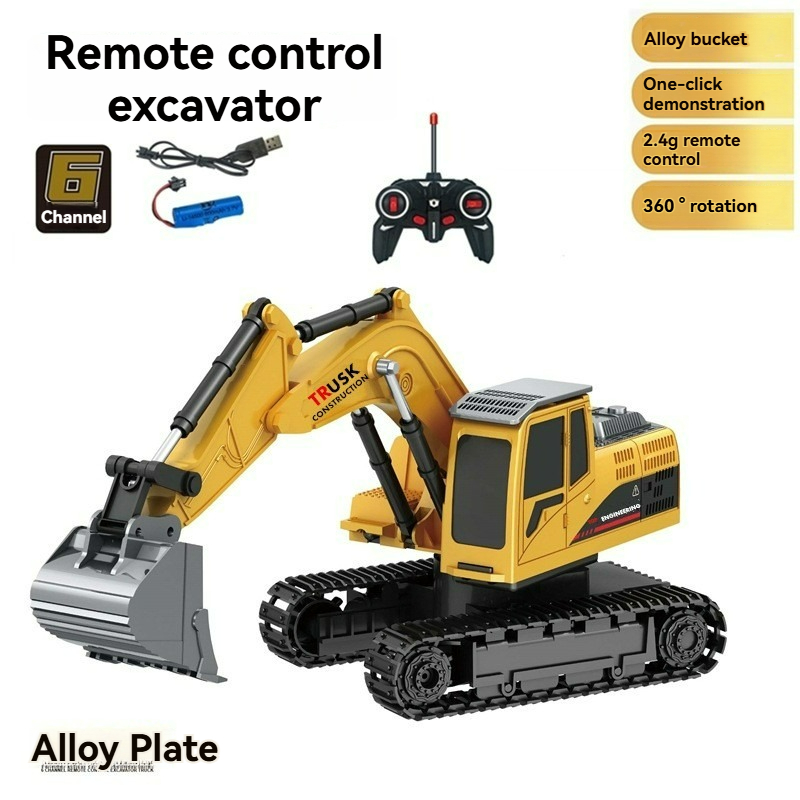 Heavy Equipment Games - Children's Alloy Remote Control Excavator Toy
