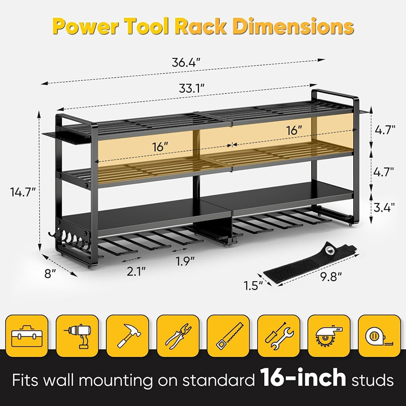 Large Power Tool Organizer Wal - Heavy Equipment Battery 评论和价格