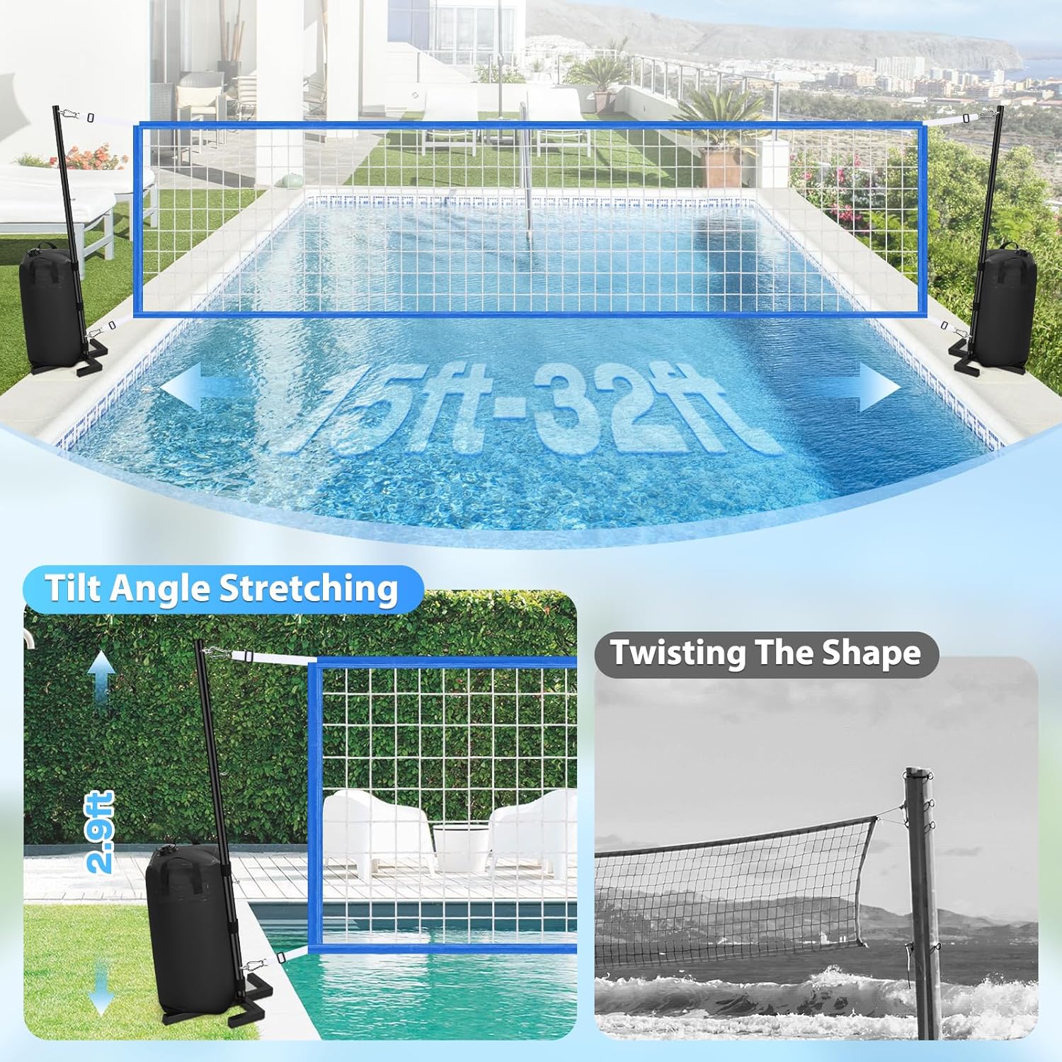 Heavy Duty Pool Volleyball Net - Heavy Equipment Game 评论和价格